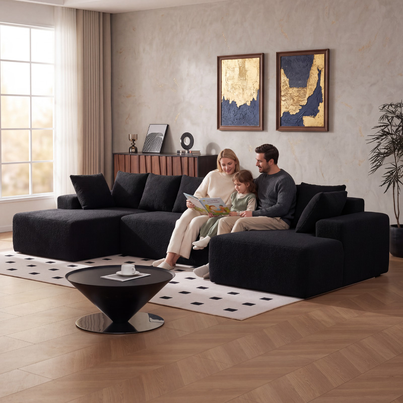 Cloud-like Modular U-shaped Multifunctional Light Luxury Frameless Compression Sofa Bed