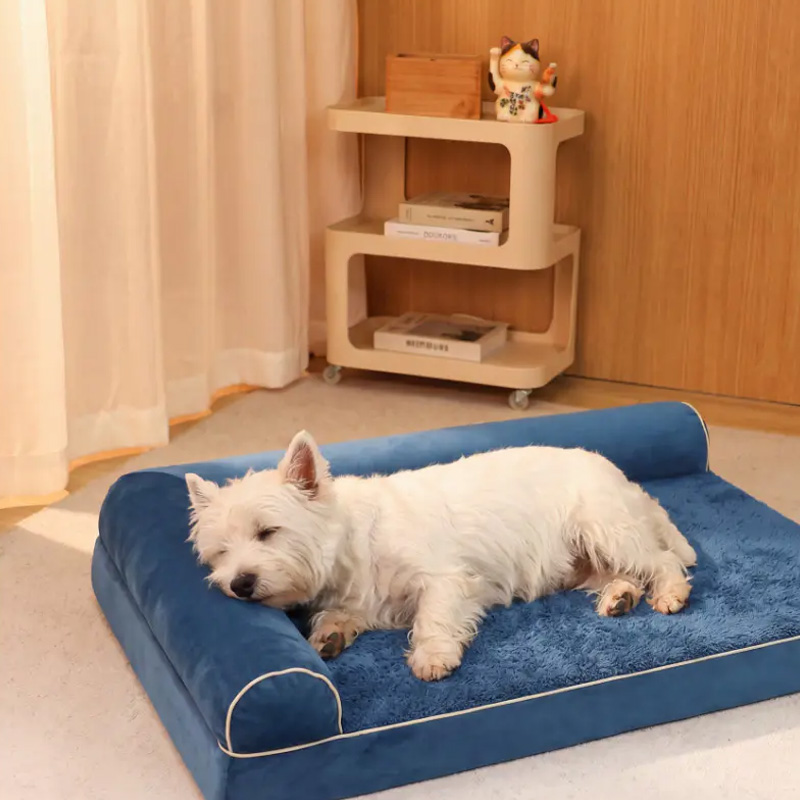 Solid rectangular foam pet sofa bed